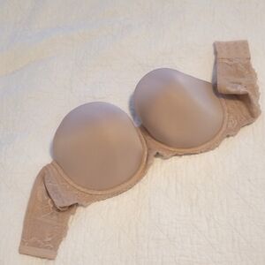 Torrid Curves Strapless Underwire Lace Beige/Nude Size 38DDD